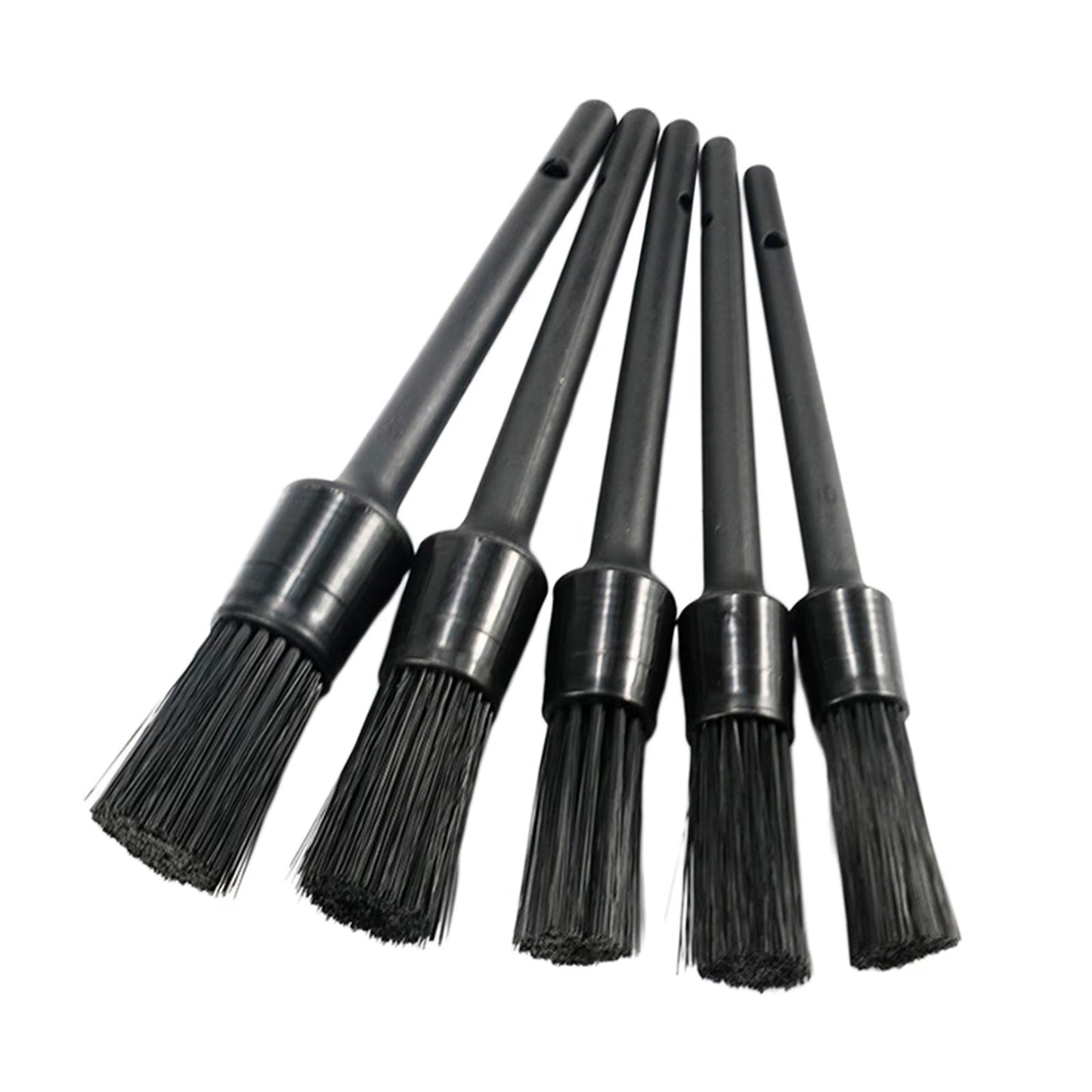 1/5X Car Detail Cleaning Brush Car Detailing Brush Set 5 Sizes for Cleaning Car Interior Air Vent Automotive Brushes Kit Black