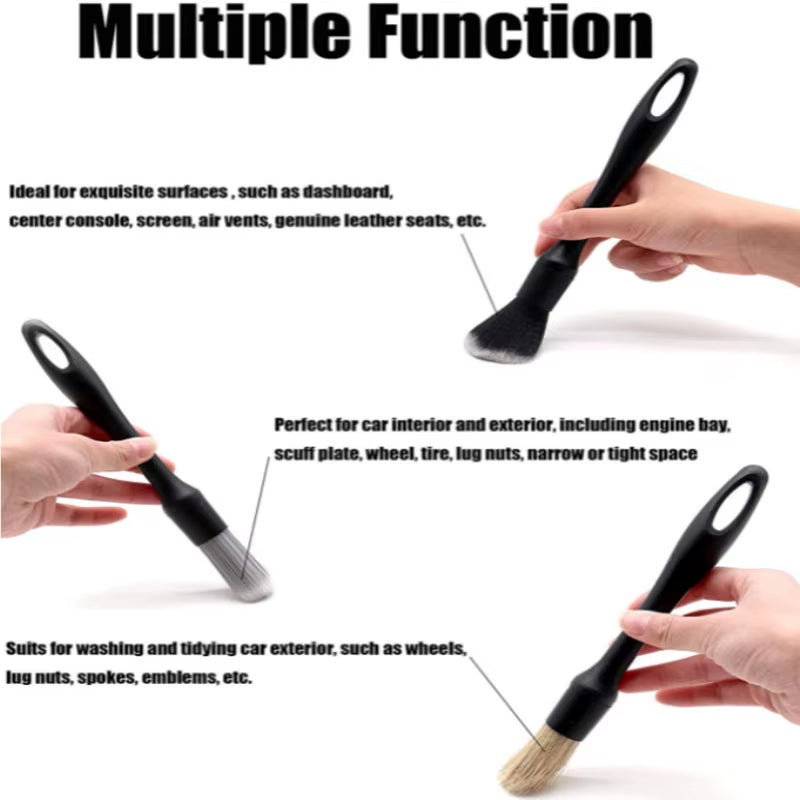 5/3 Sets of Car Wash Soft Brush Details Family Car Dual-Purpose Small Brush Car Interior Gap Multi-Function Outlet Cleaning Tool